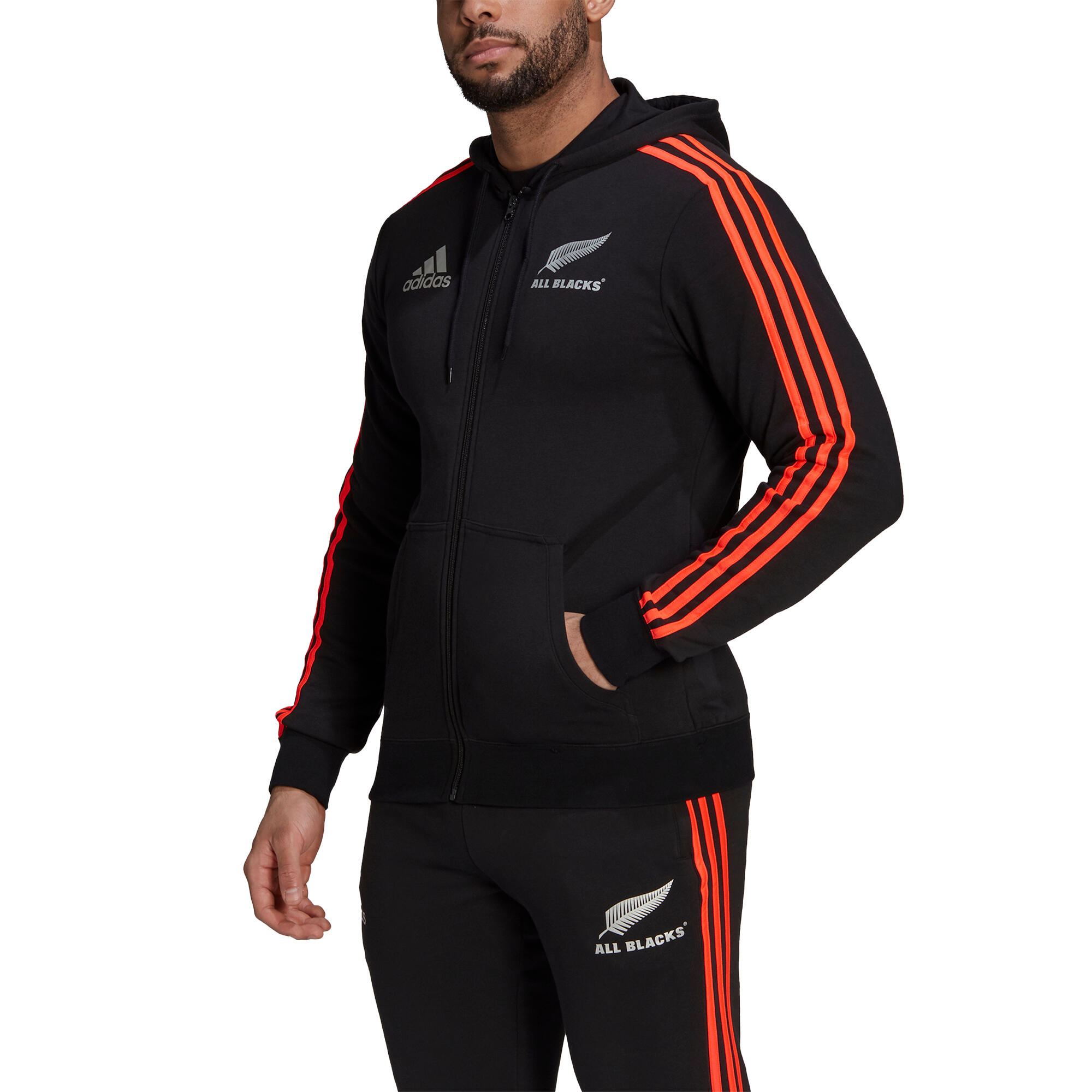 Adidas New Zealand All Blacks Mens Rugby Full Zipped Hoody 5/5