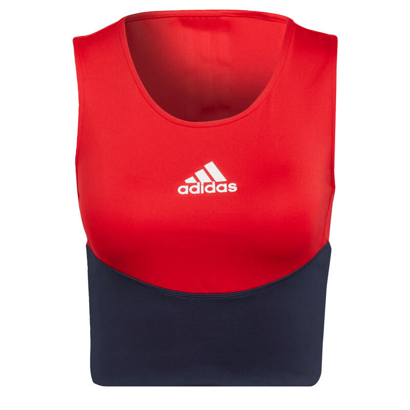 Top corto Designed to Move Colorblock 3 bandas