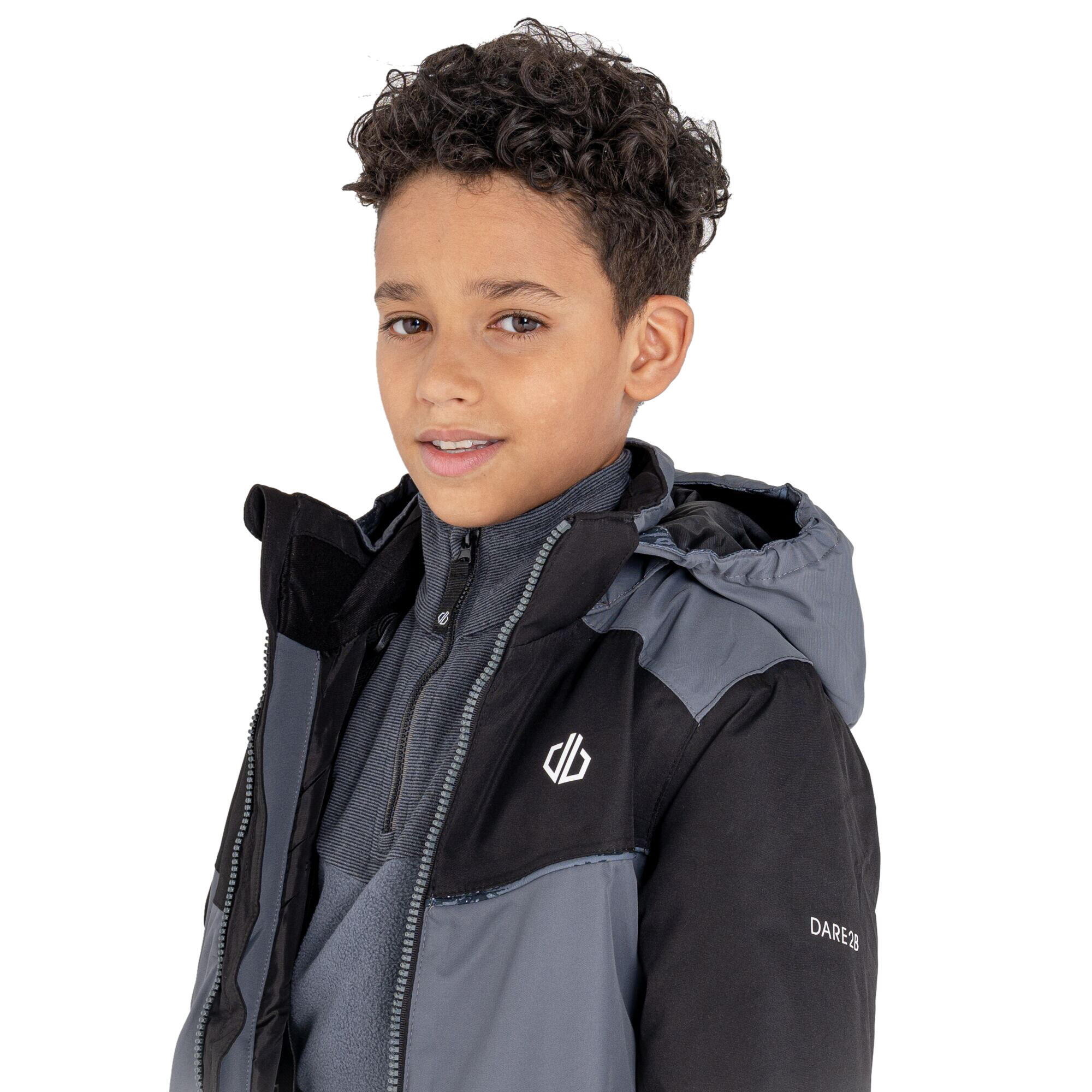 Childrens/Kids Cheerful Waterproof Ski Jacket (Black/Dark Storm Grey) 4/5