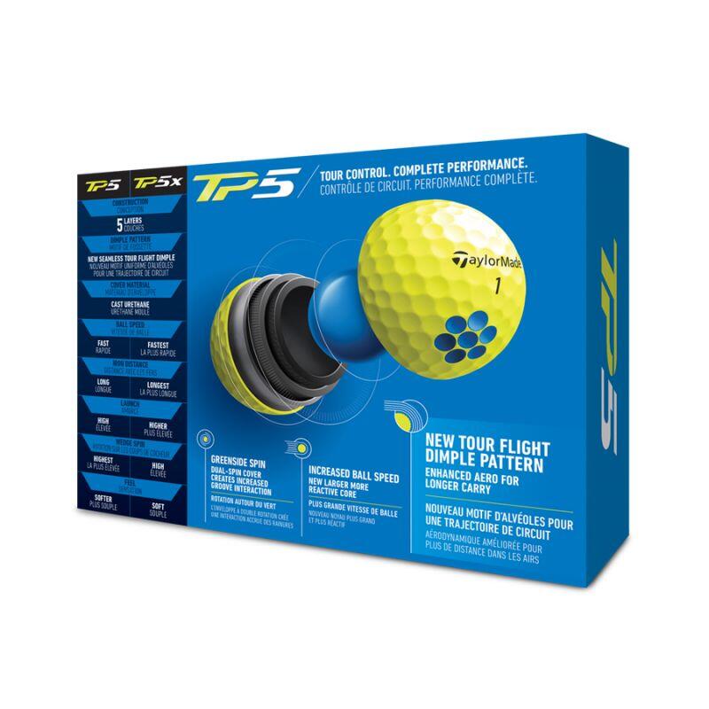 PELOTA DE GOLF TP5 X12 AMARILLA