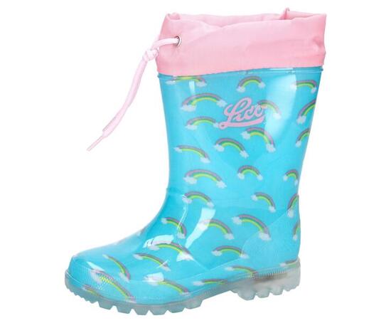 Kinder - Gummistiefel - rutschfest, Blinklicht - violett/pink