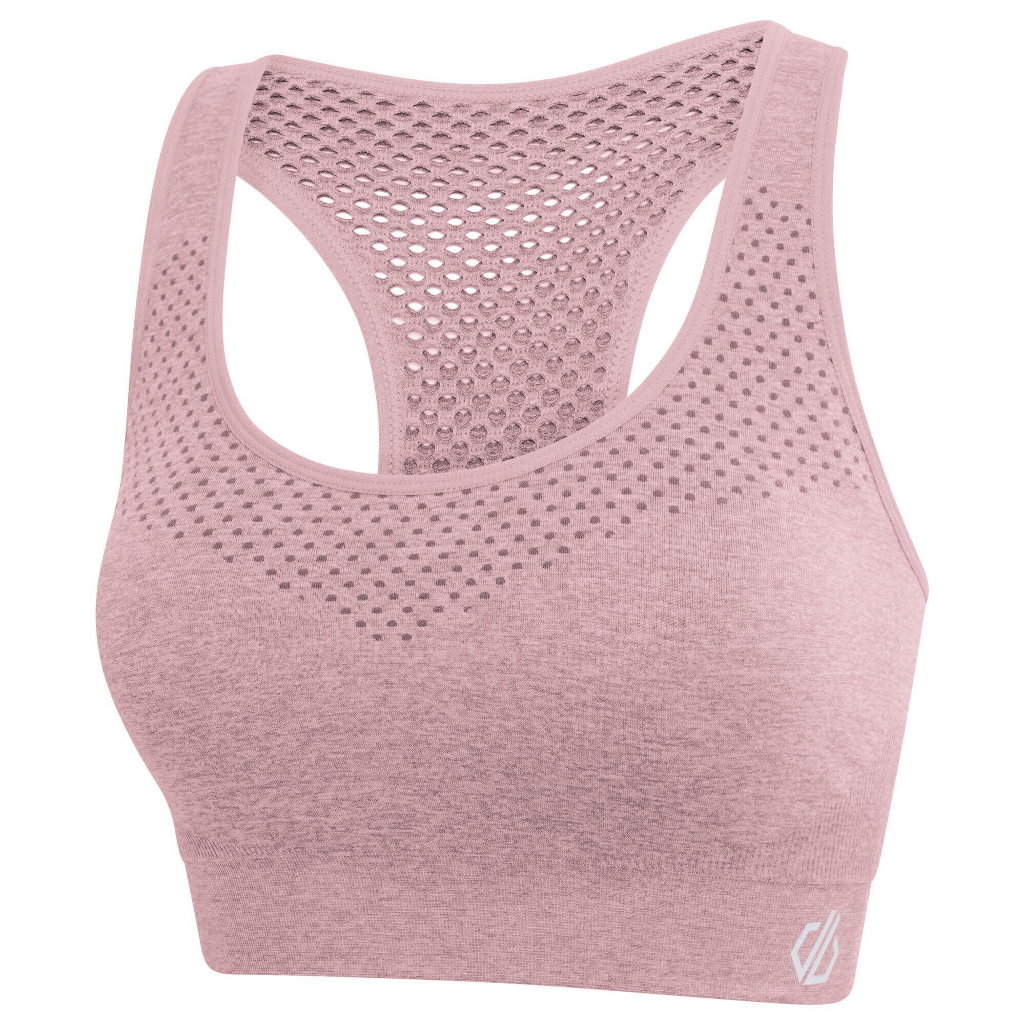 Womens/Ladies Dont Sweat It Sports Bra (Powder Pink) 3/5