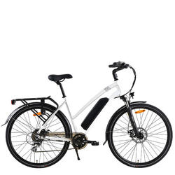 Elektrische damesfiets, Athena, trekking, 8 sp, wit, 13 Ah