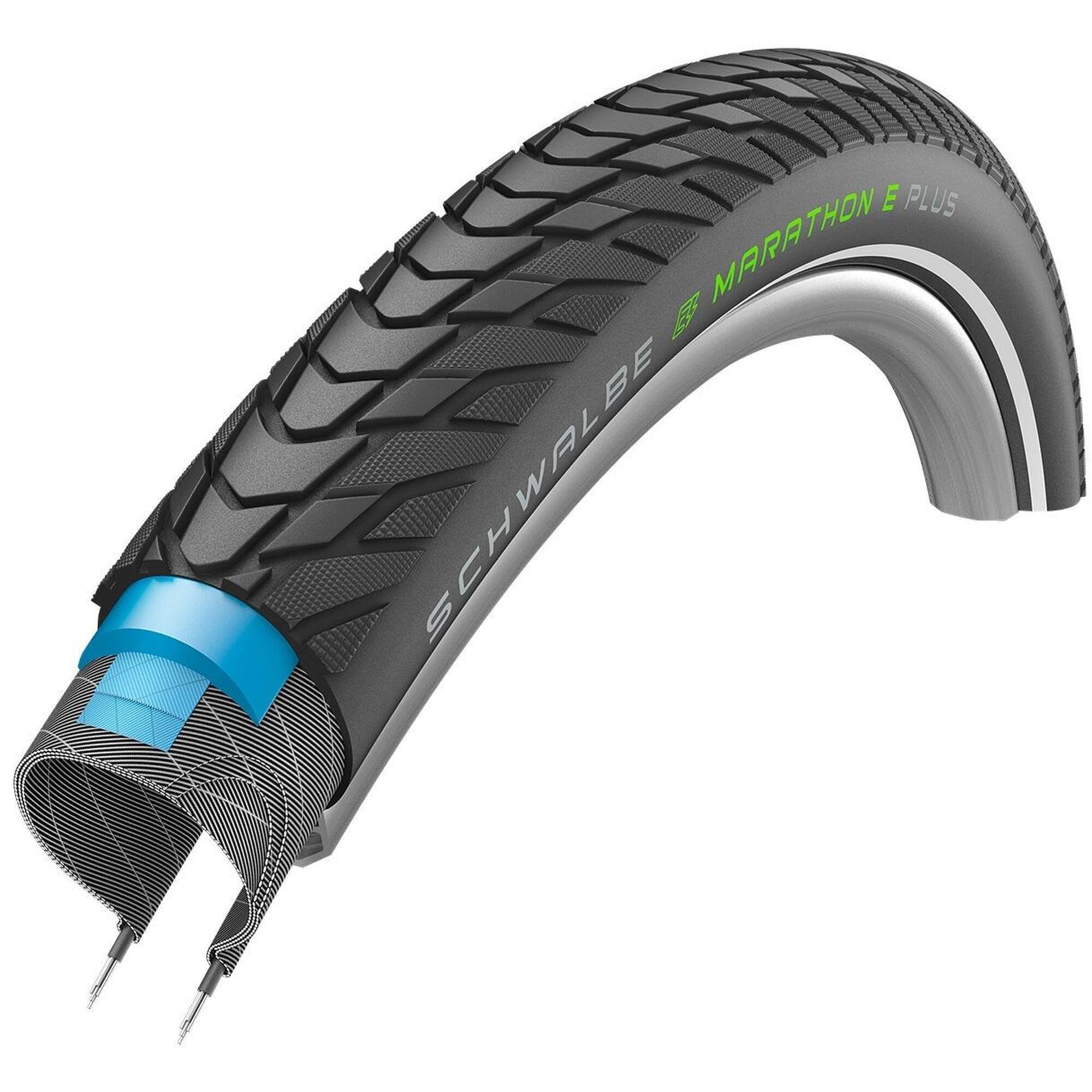 Schwalbe MARATHON E PLUS PERF 700 x 35C Black Reflex Tyre SCHWALBE Decathlon