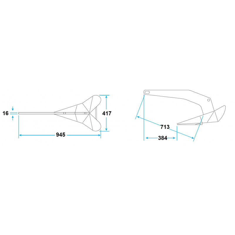 DELTA-Anker aus verzinktem Stahl – 25 kg – Lewmar