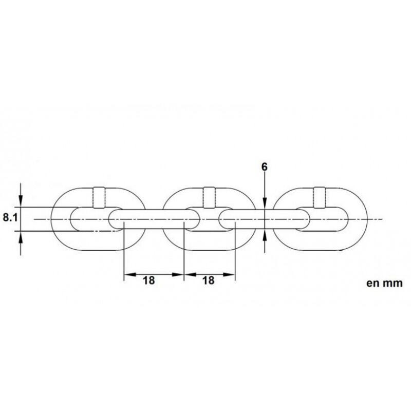 Pack 10 m corrente galvanizada calibrada ISO4565 8mm + manilha - VIGOUROUX 3/3