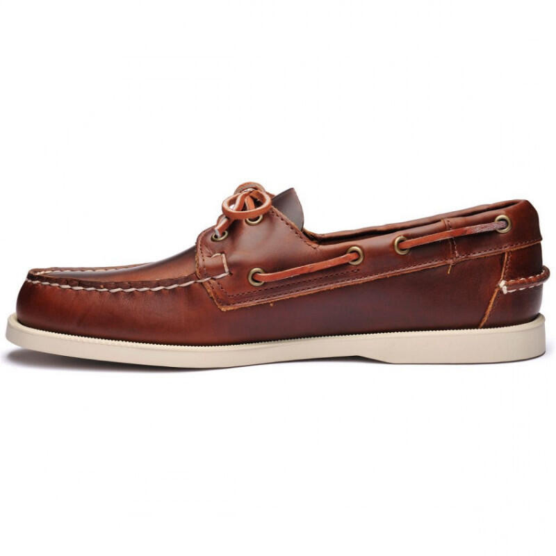 Sapato de barco masculino DOCKSIDES Portland Couro encerado Marrom