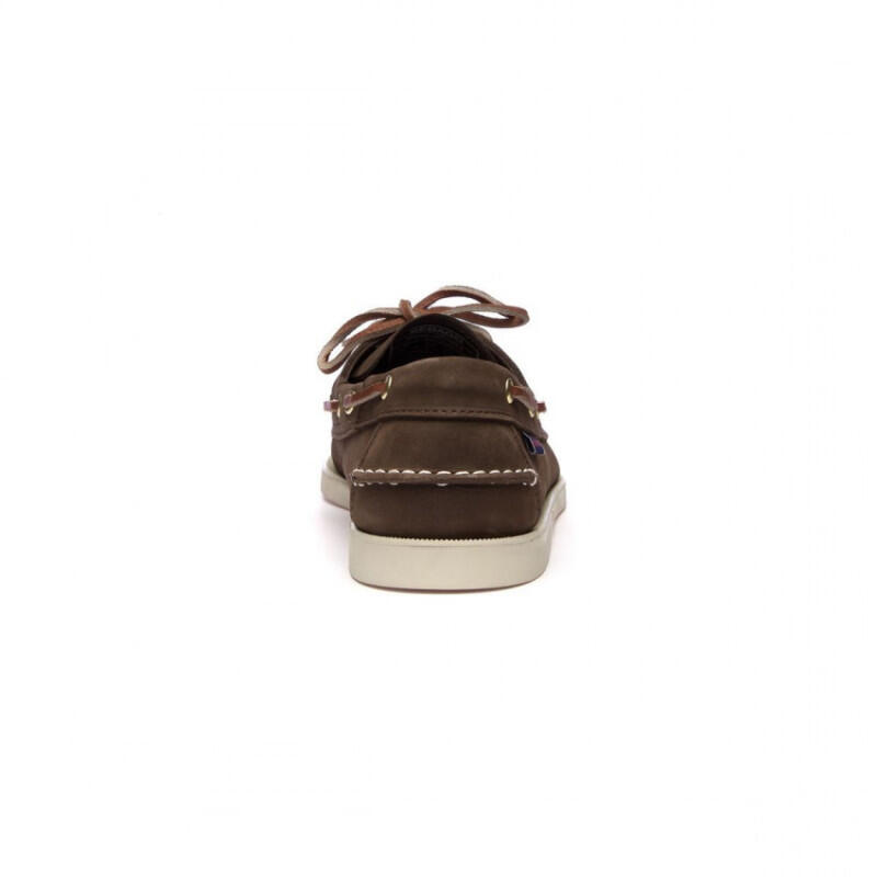 Chaussure bateau Homme DOCKSIDES Nubuck Marron - Semelle Blanche - SEBAGO