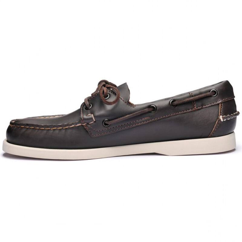 Sapato de barco masculino DOCKSIDES Portland couro marrom escuro