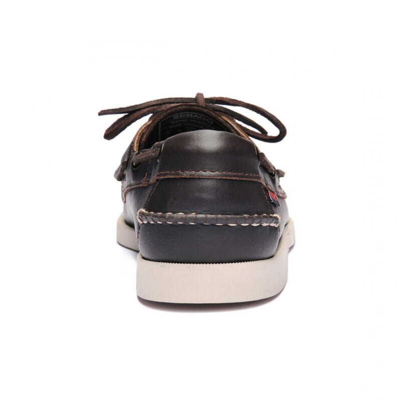 Sapato de barco masculino DOCKSIDES Portland couro marrom escuro