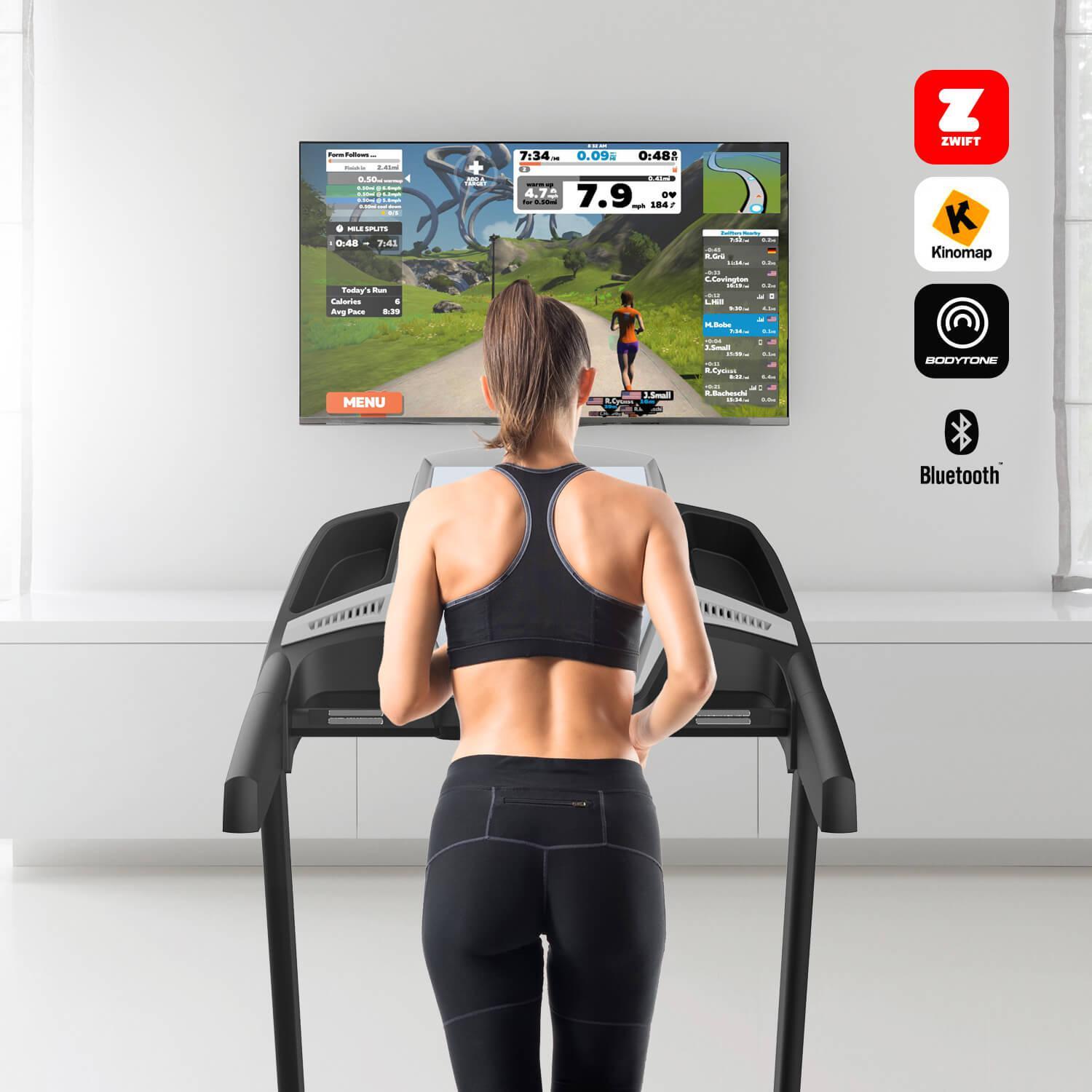 Tapis roulant pieghevole Bodytone DT14+ con bluetooth e display LCD 14km/h 2/8