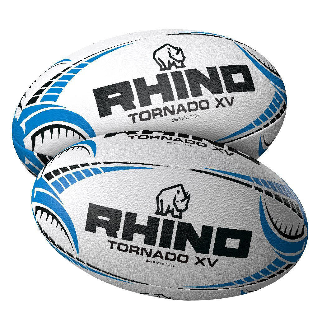 Tornado XV Rugby Ball (White) 3/4