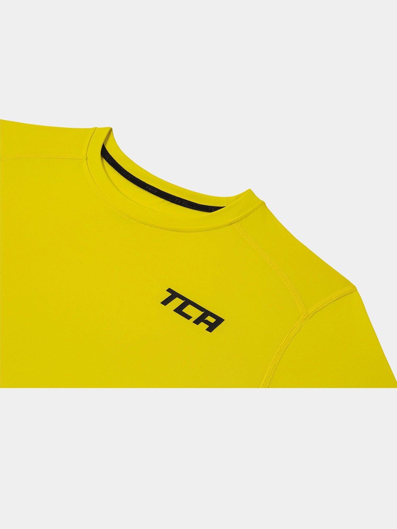 Men's Power Base Layer Compression Long Sleeve Top - Sonic Yellow 3/5