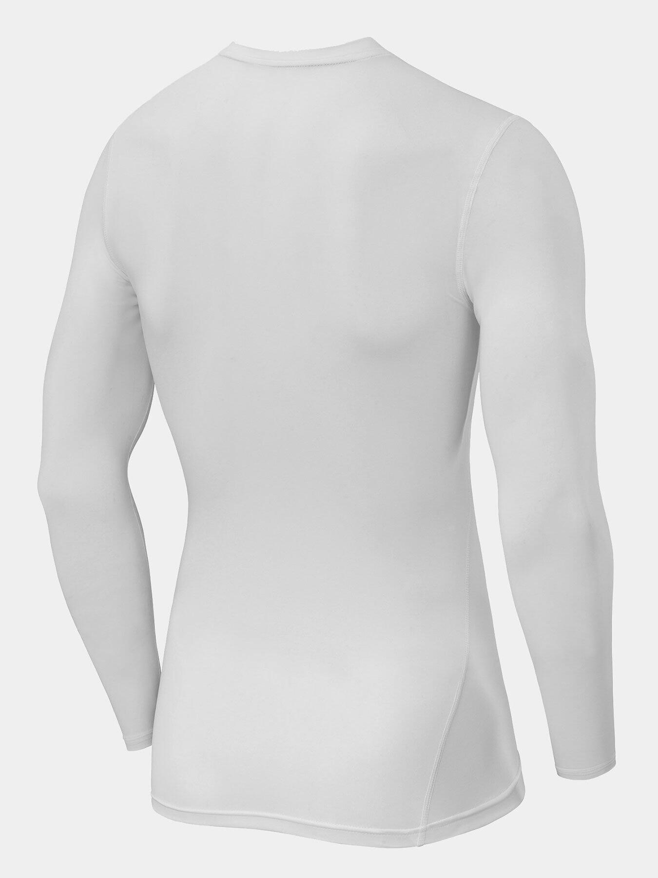 Men's Power Base Layer Compression Long Sleeve Top - Pro White 2/5