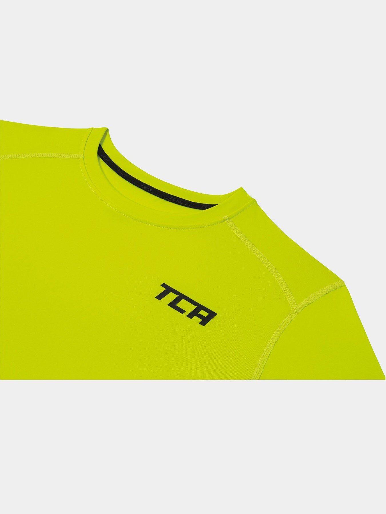 Men's Power Base Layer Compression Long Sleeve Top - Lime Punch 3/5