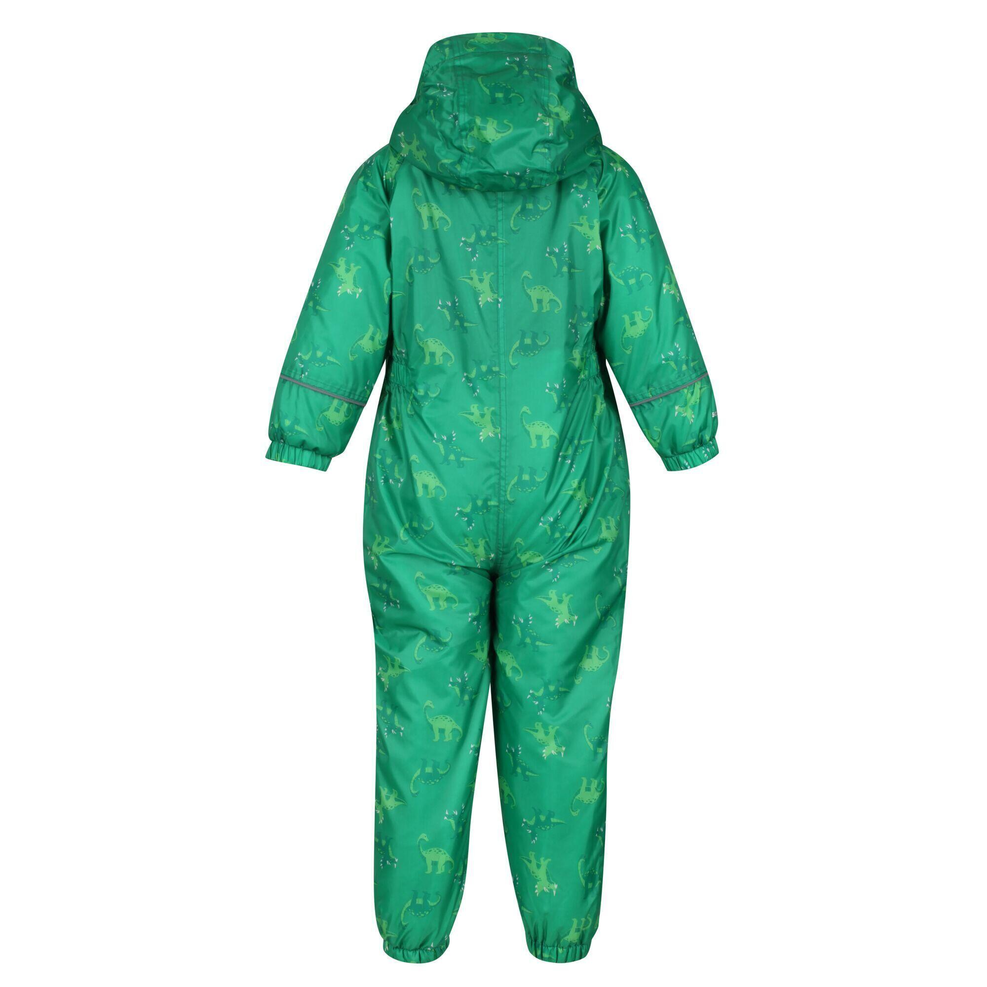 Childrens/Kids Printed Splat II Hooded Rainsuit (Jellybean Green) 2/5