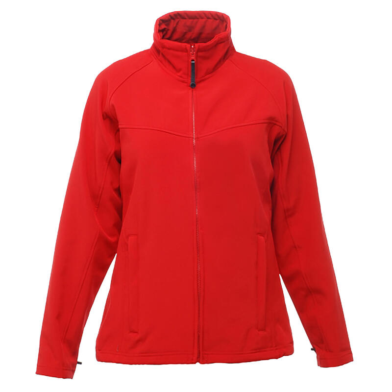 Ladies Uproar Softshell Wind Resistant Jacket Vermelho clássico/cinza de selo