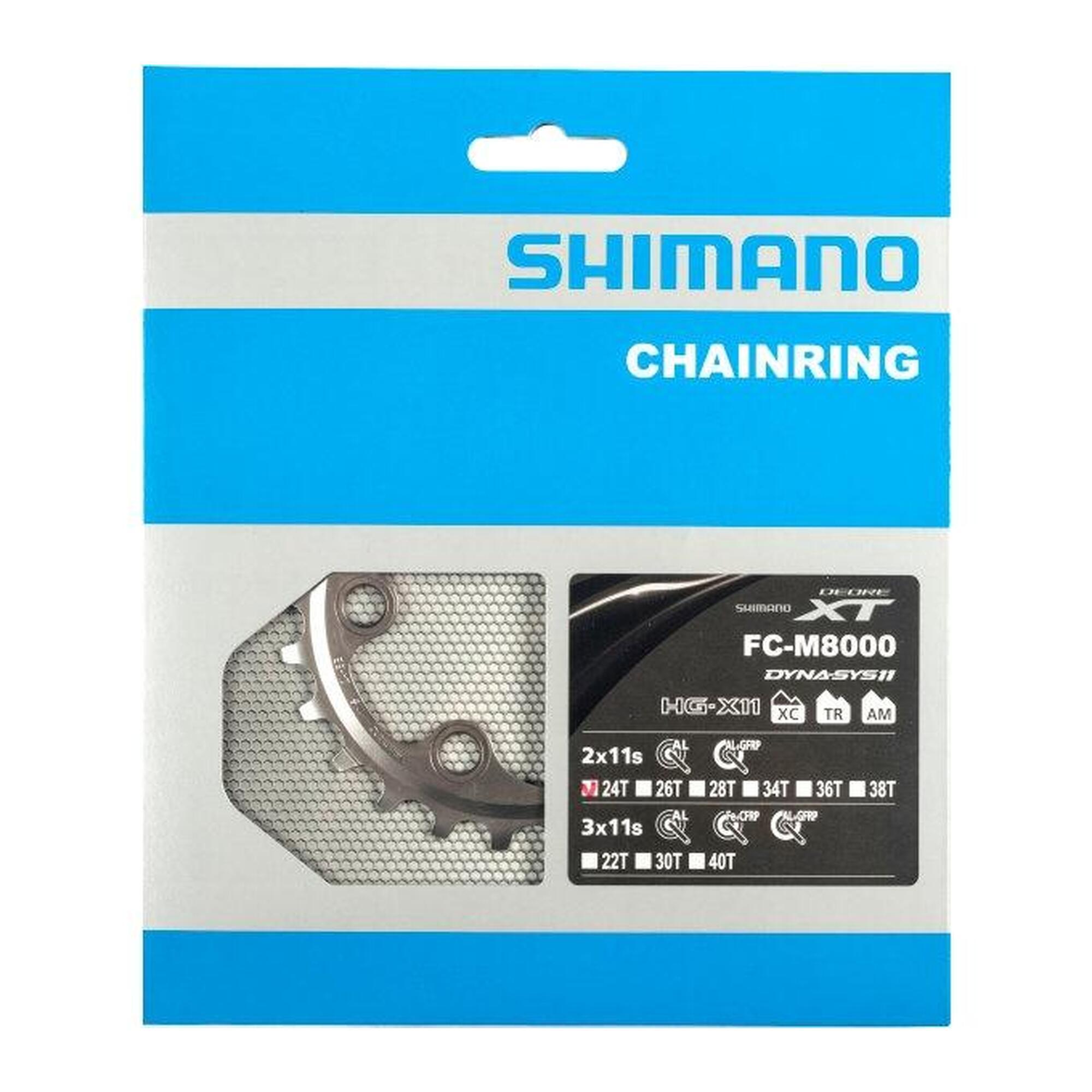 Shimano - Plateau 24t Xt Fc-m8000 2 X 11 Vitesses - Plateau De Pédalier - Gris - Taille Unique - Decathlon