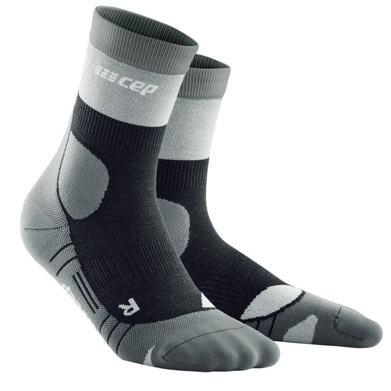 CEP Hiking Light Merino Mid-Cut Compressie -Antraciet/Grijs - Compressie sokken