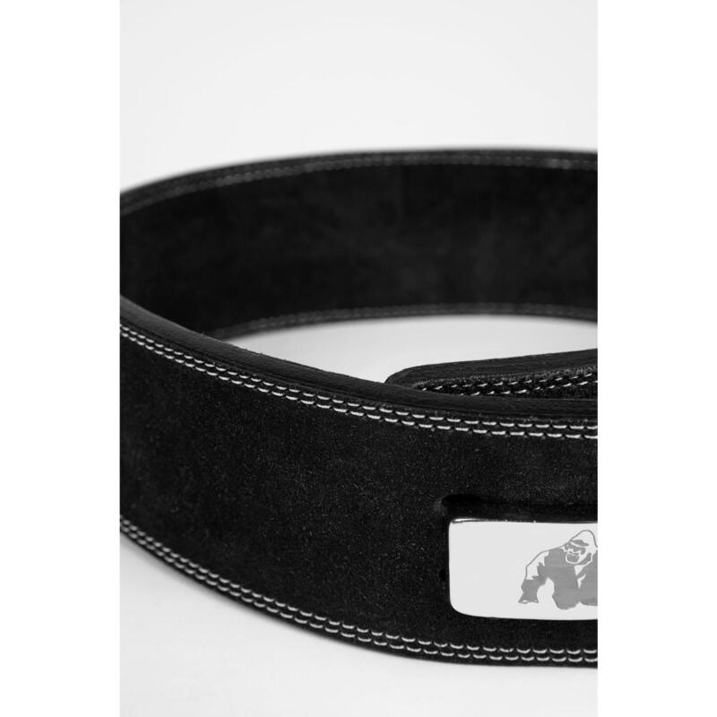 4 Inch Leather Lever Belt - Black - 2XL/3XL