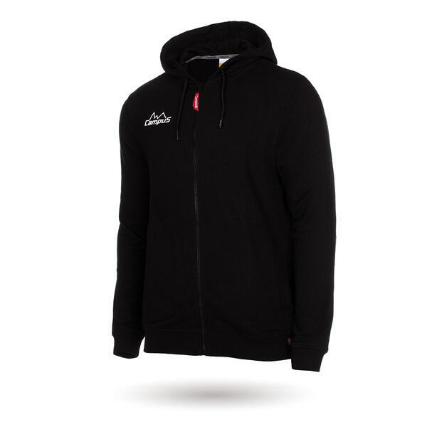 Sweat-shirt zippé noir à capuche pour hommes - Ragnall