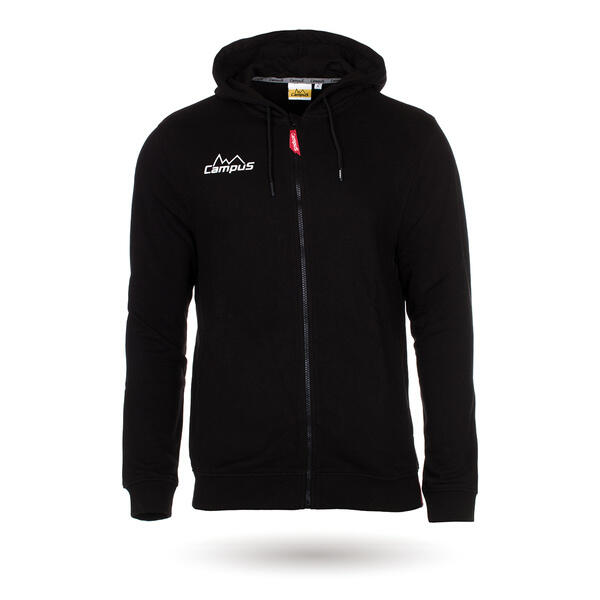 Sweat-shirt zippé noir à capuche pour hommes - Ragnall