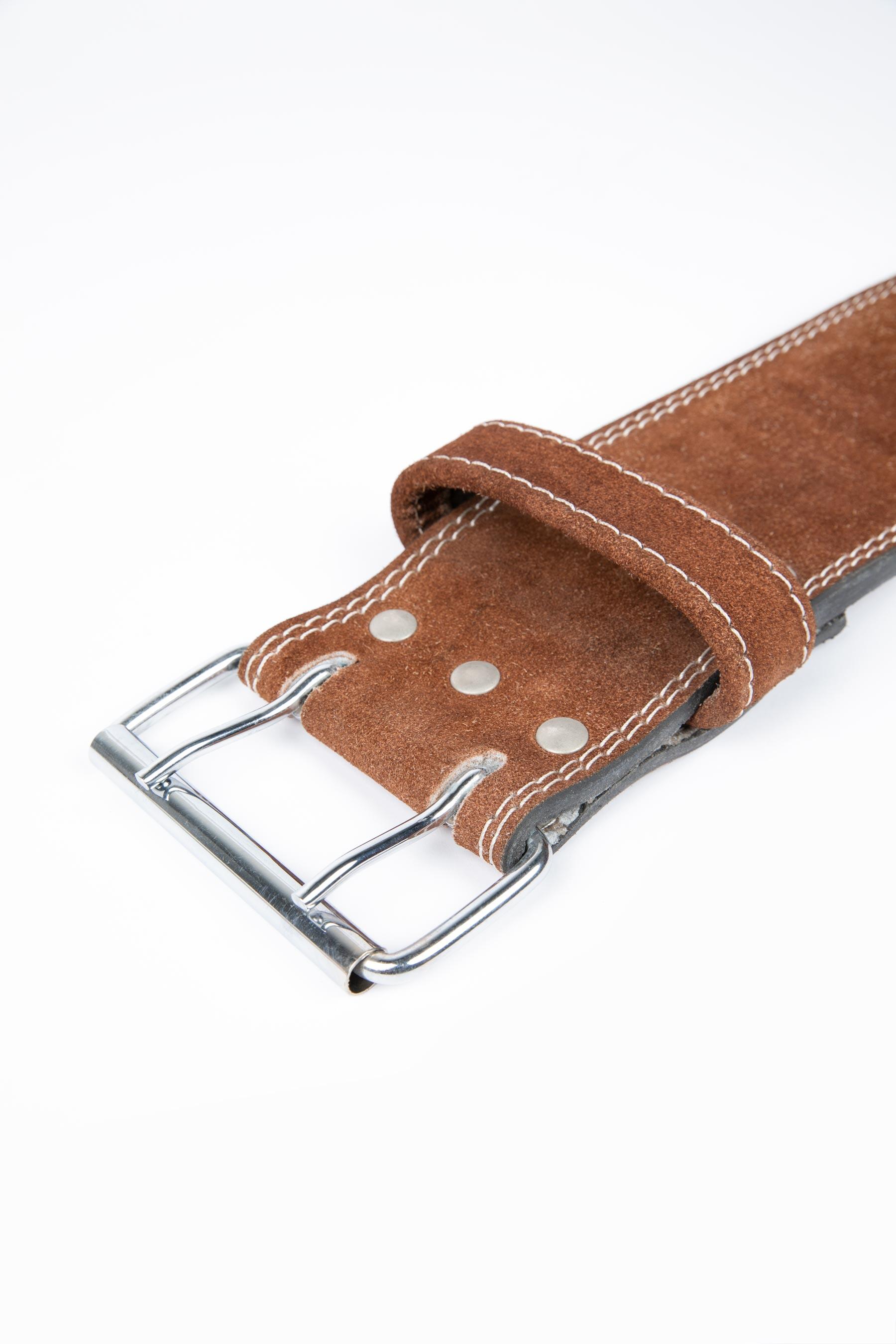 Cintura di sollevamento in pelle da 4 pollici - Marrone 4/6