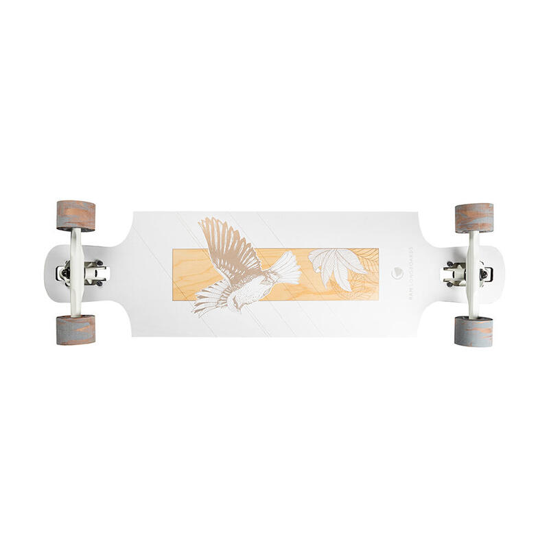 RAM Longboard Complete Board 36.5" x 10" ABEC 9 Nivo white -beige