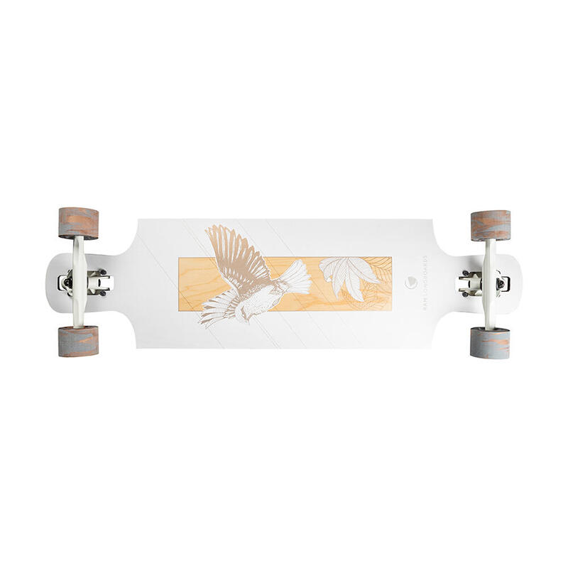 RAM Longboard Komplettboard 36.5" x 10" ABEC 9 Nivo weiß -beige