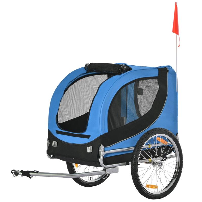Remolque bicicleta de mascota Pawhut azul 130x73x90 cm