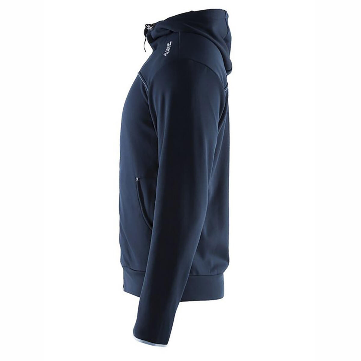 Mens Leisure Athletic Full Zip Hoodie Jacket (Navy) 3/4