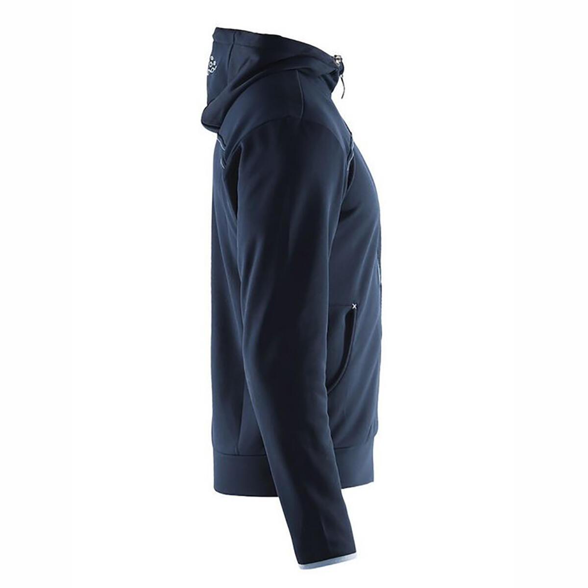 Mens Leisure Athletic Full Zip Hoodie Jacket (Navy) 4/4