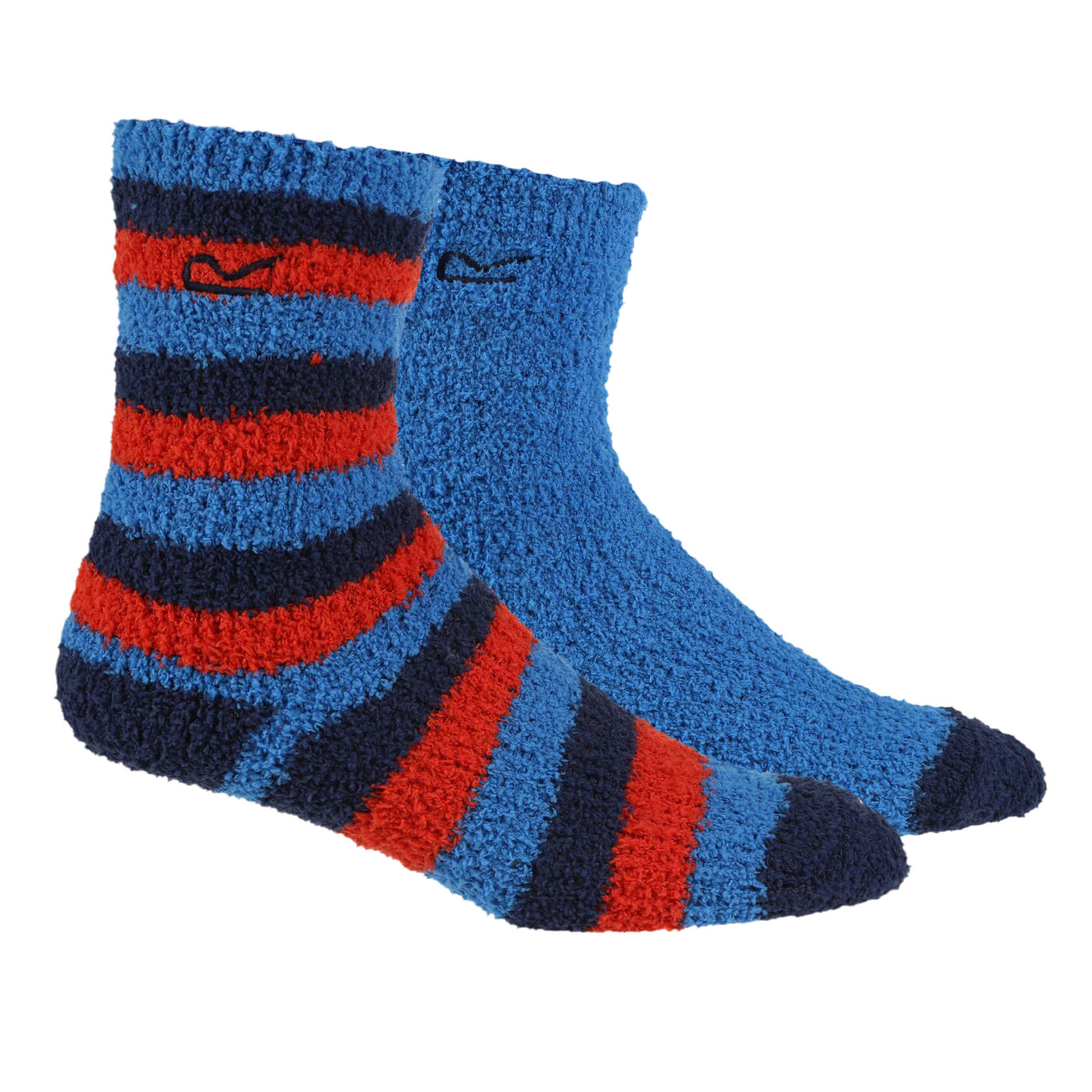 Childrens/Kids Cosy Boot Socks Set (Pack of 2) (Blue/Navy/Red) 2/3