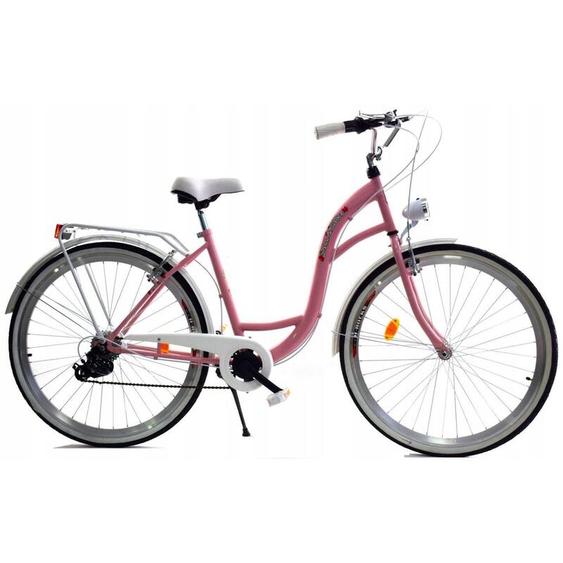 Rower Dallas City 28" 7spd - różowy z białym