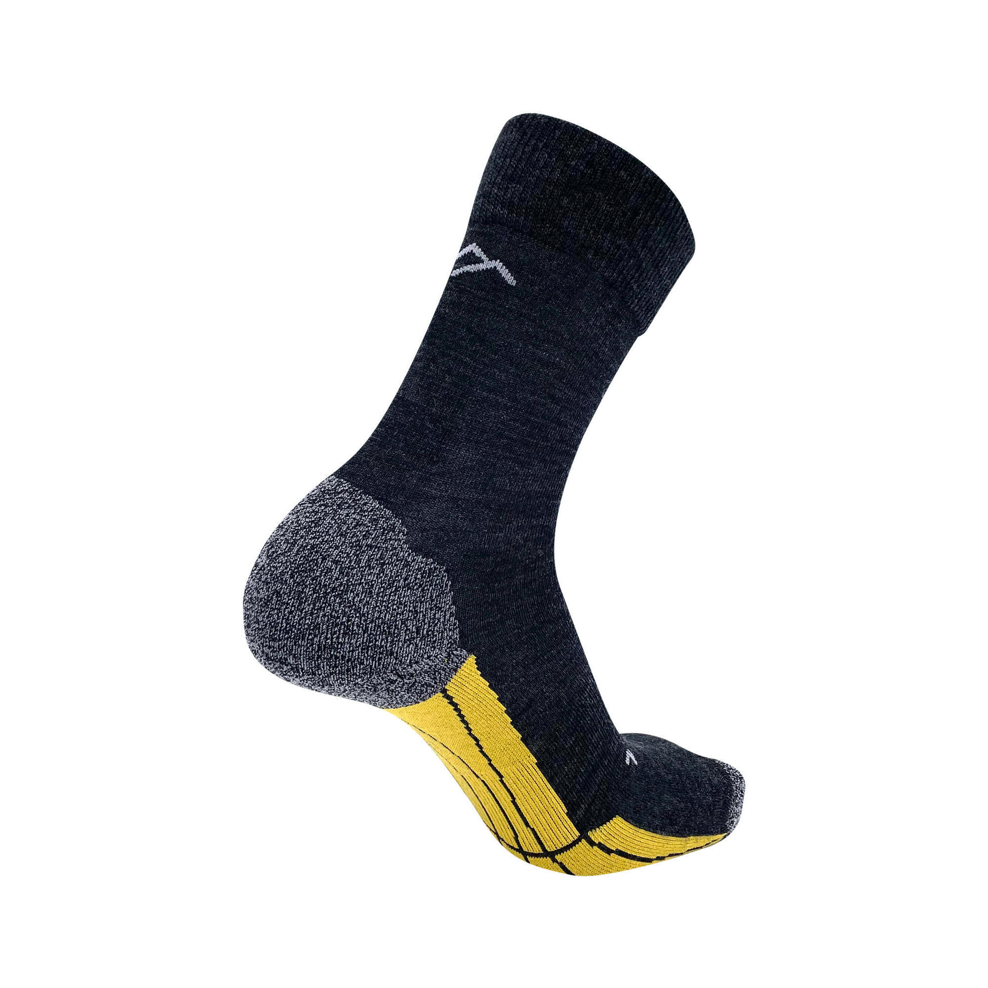 Drassn - Chaussettes De Randonnée Mérinos Vohenstrauß Femmes/hommes Respirantes Drassn - Chaussettes - Gris|jaune - 45/47 - Decathlon