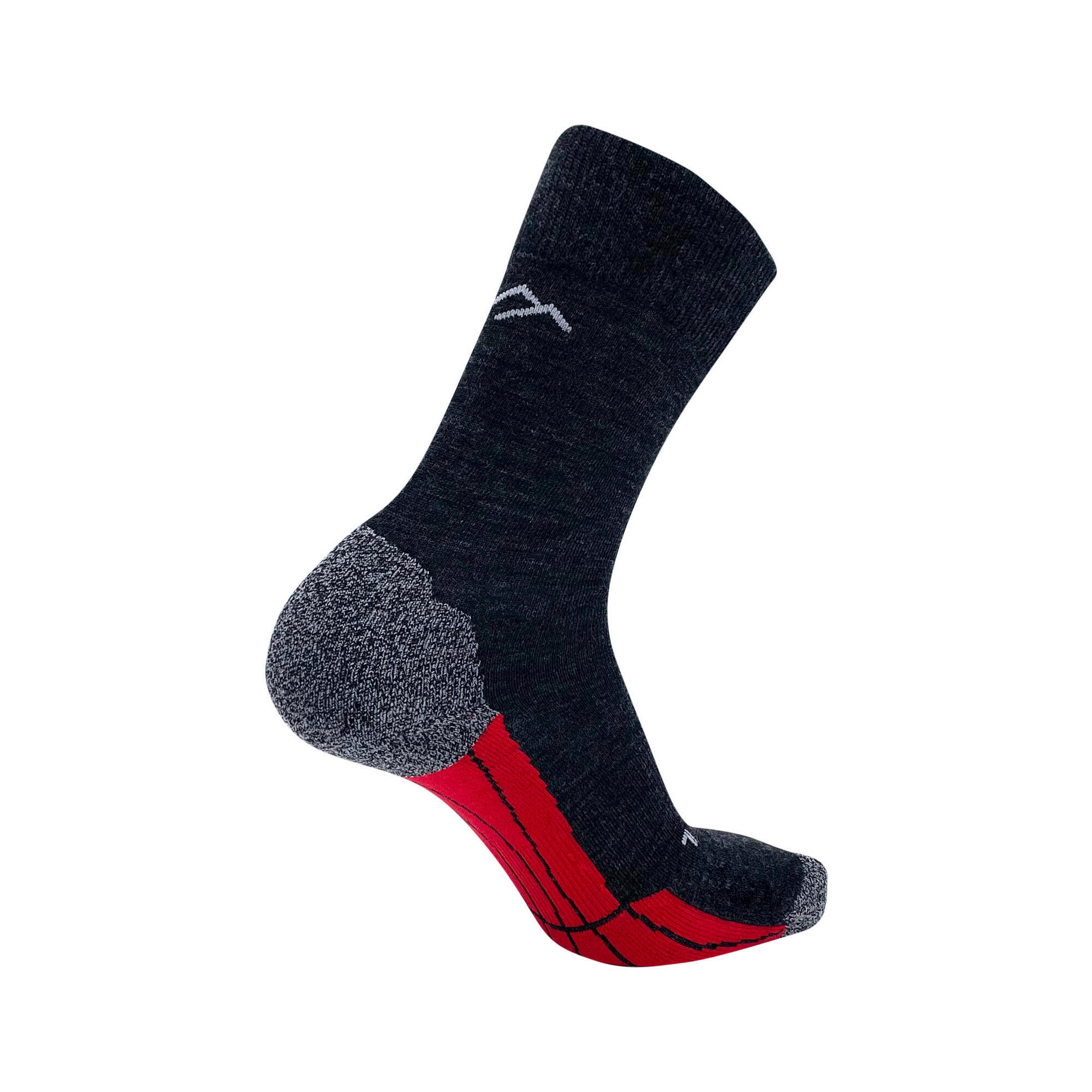 Drassn - Chaussettes De Randonnée Mérinos Vohenstrauß Femmes/hommes Respirantes Drassn - Chaussettes - Gris|rouge - 39/41 - Decathlon
