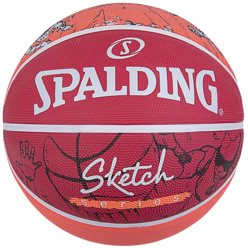 Spalding Street Sketch Dribble Herren Basketball rot Größe 7