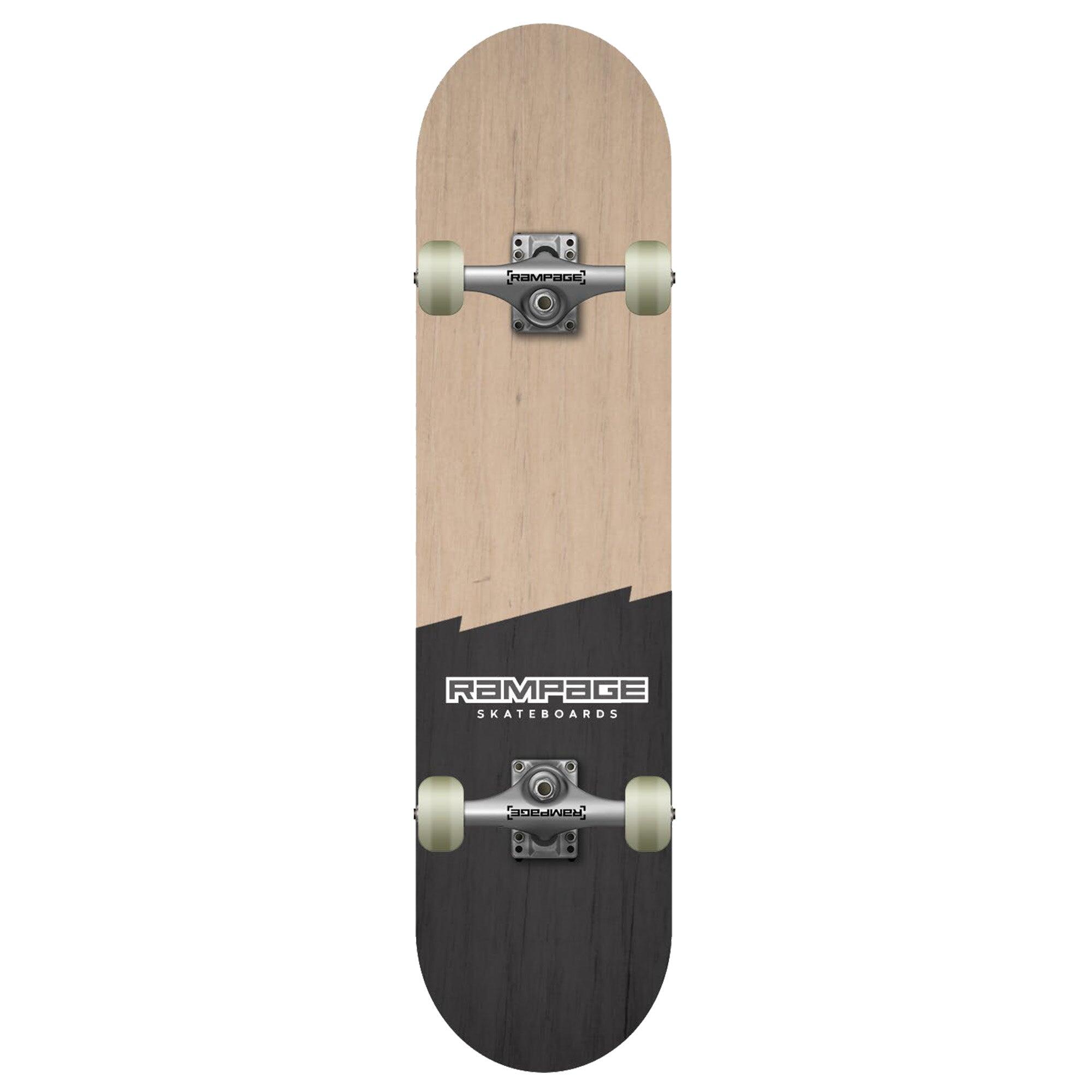 Rampage Plain Third Complete Skateboard - Natural / Black 1/5