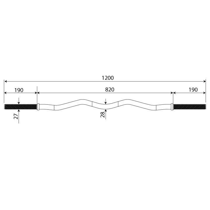 Barra Curl de Rosca 1,20m