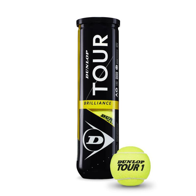 Satz mit 4 Tennisbällen Dunlop tour brilliance