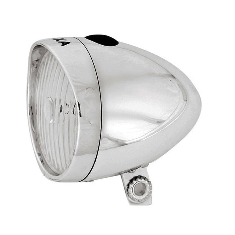 Koplamp Classic op batterijen - zilver (op kaart)