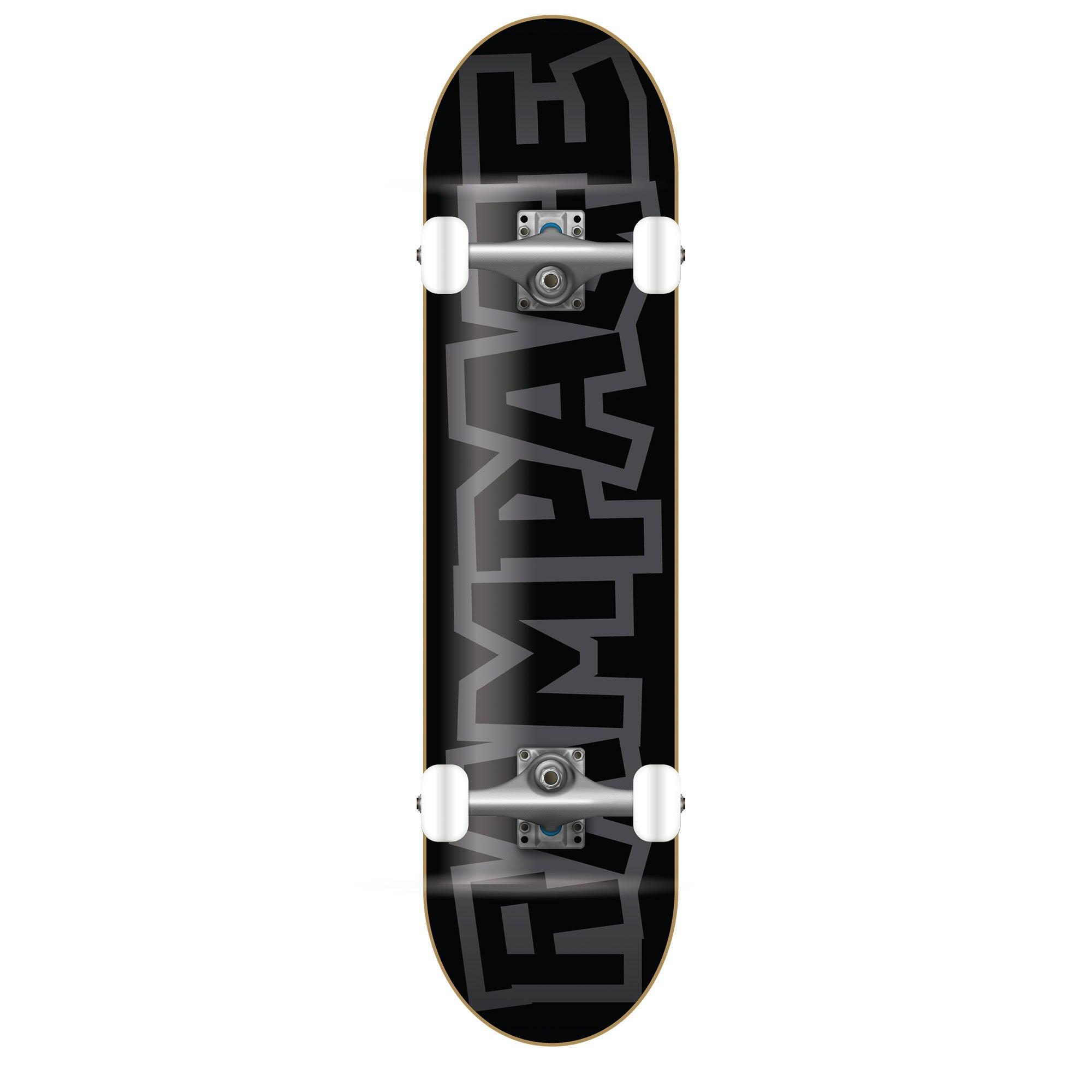 Rampage Block Logo Skateboard - Grey/ Black 1/4