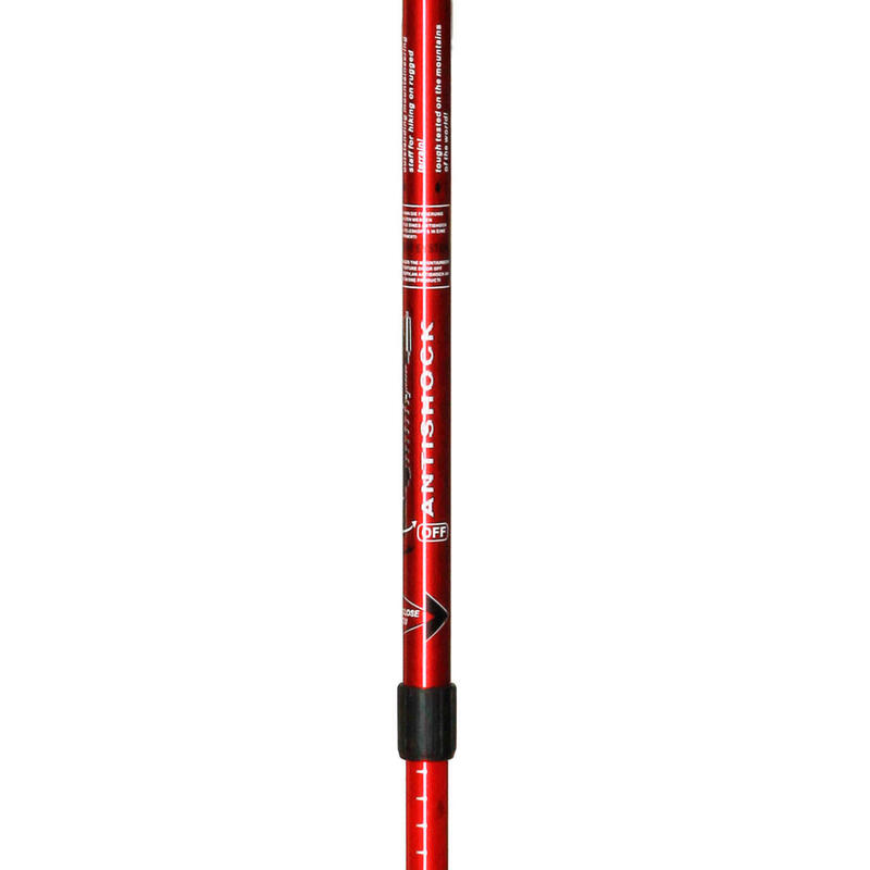 Bastão de trekking extensível de alumínio VERMELHO 65 - 135cm