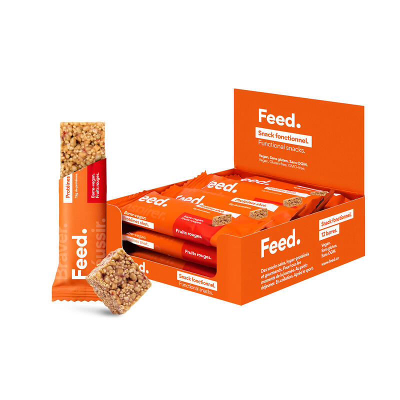 100% veganistische eiwitreep rood fruit X12
