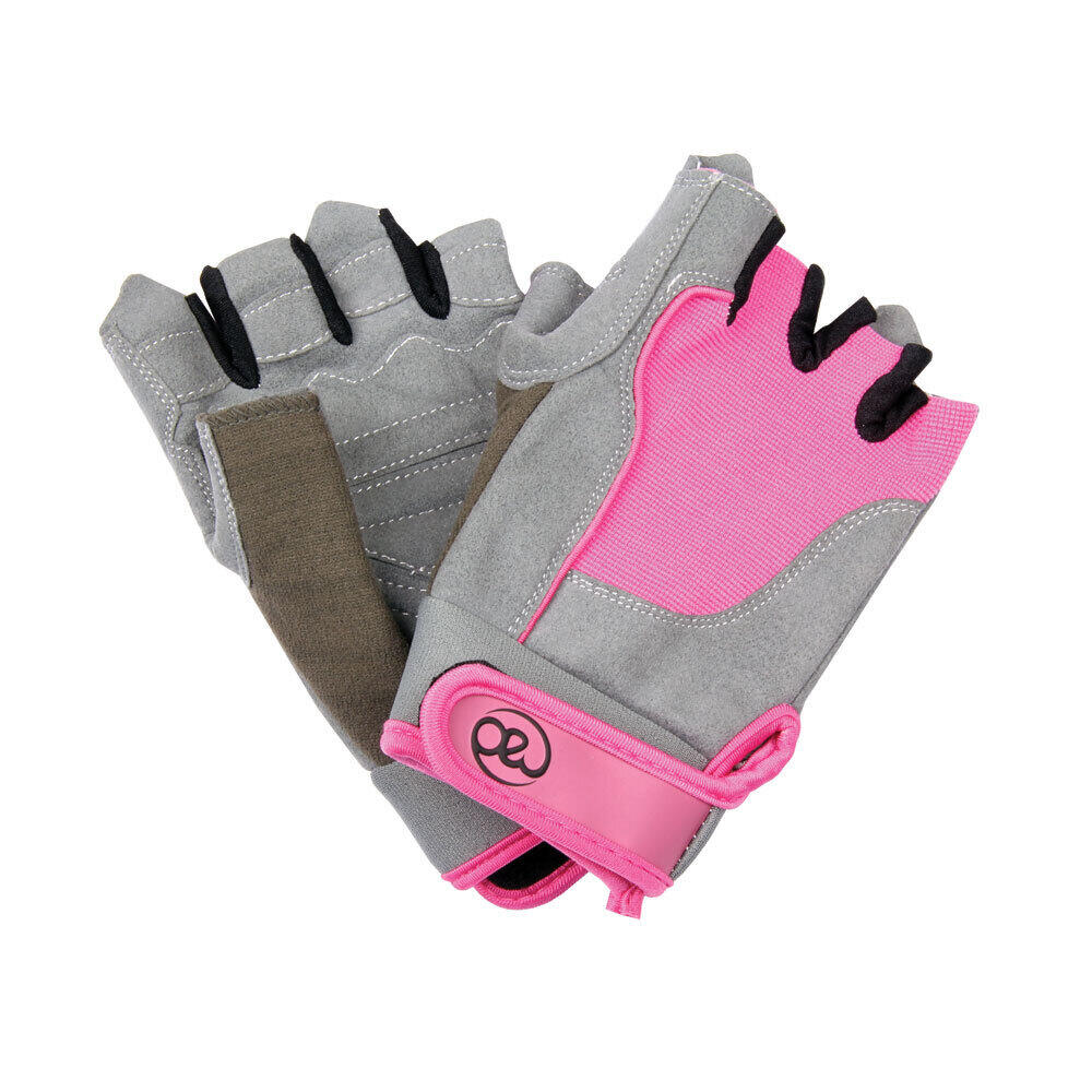 Womens/Ladies Cross Training Gloves (Pink/Grey) 3/3
