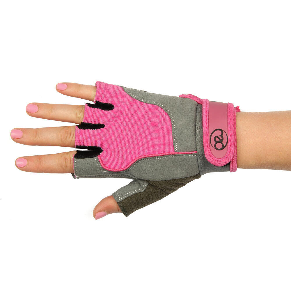 Womens/Ladies Cross Training Gloves (Pink/Grey) 1/3