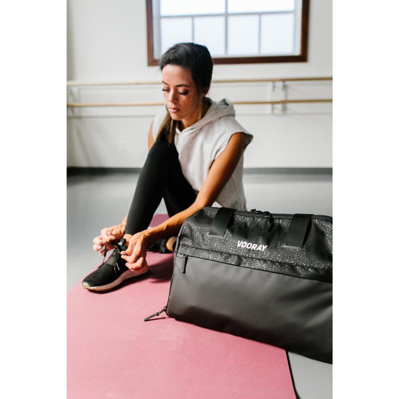 Trainer Duffel Sac de sport avec poche à chaussures et poche sèche (Black Foil)