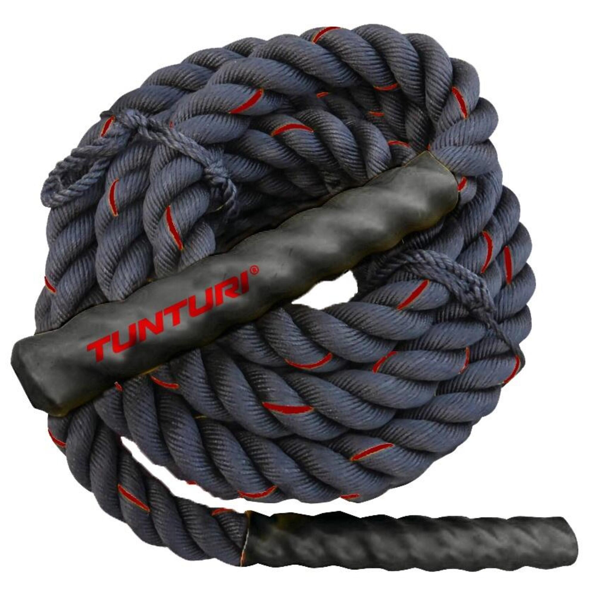 Tunturi - Corde Ondulatoire De Musculation Battle Rope Functional Training 12m Noire - Corde Ondulatoire - Taille Unique - Decathlon