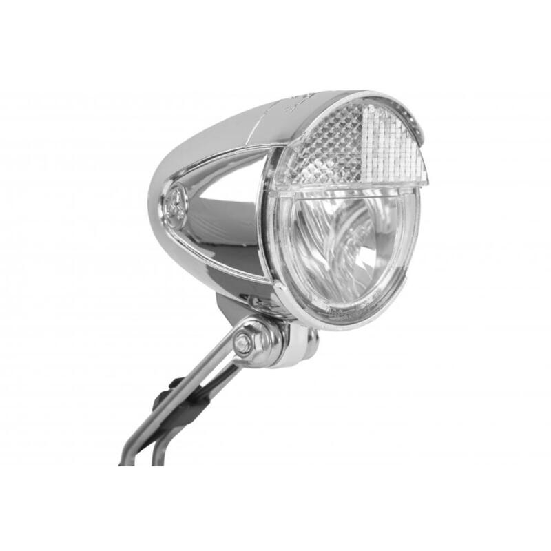 Koplamp LS583 Bike-i Retro 15 Lux met dynamomontage - chroom