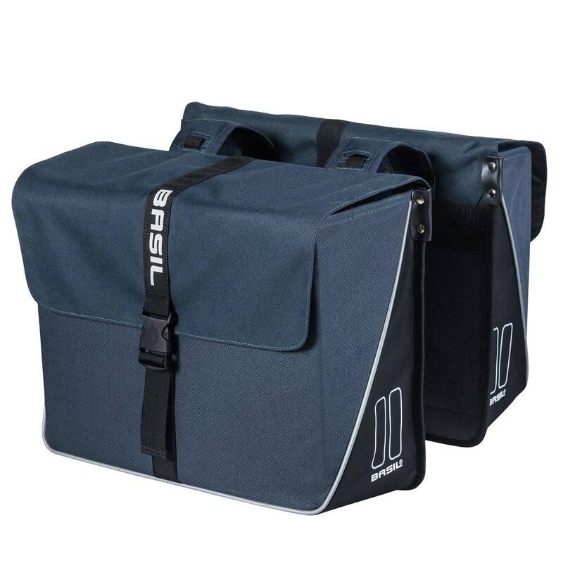 Dubbele Fietstas Forte 35 Liter 41 X 15 X 34 Cm - Marineblauw / Zwart